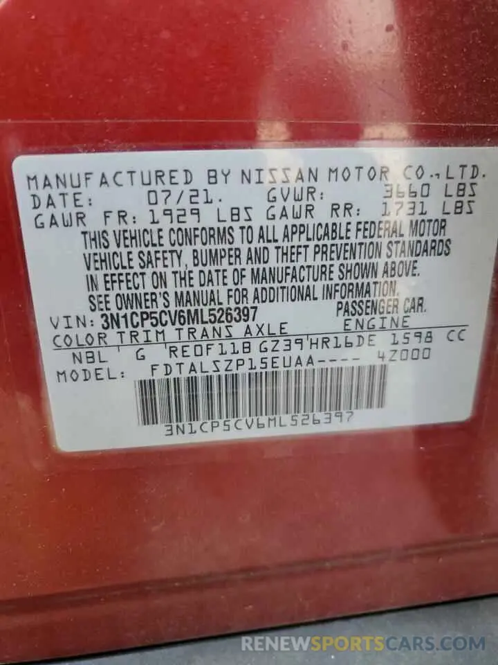 13 Photograph of a damaged car 3N1CP5CV6ML526397 NISSAN KICKS 2021