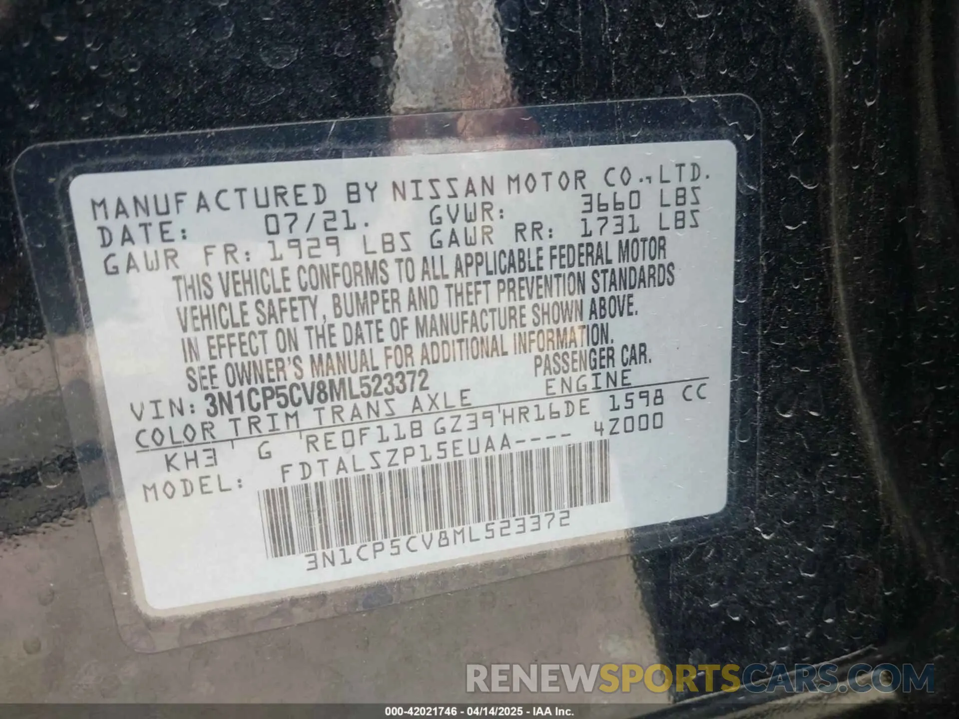 9 Photograph of a damaged car 3N1CP5CV8ML523372 NISSAN KICKS 2021
