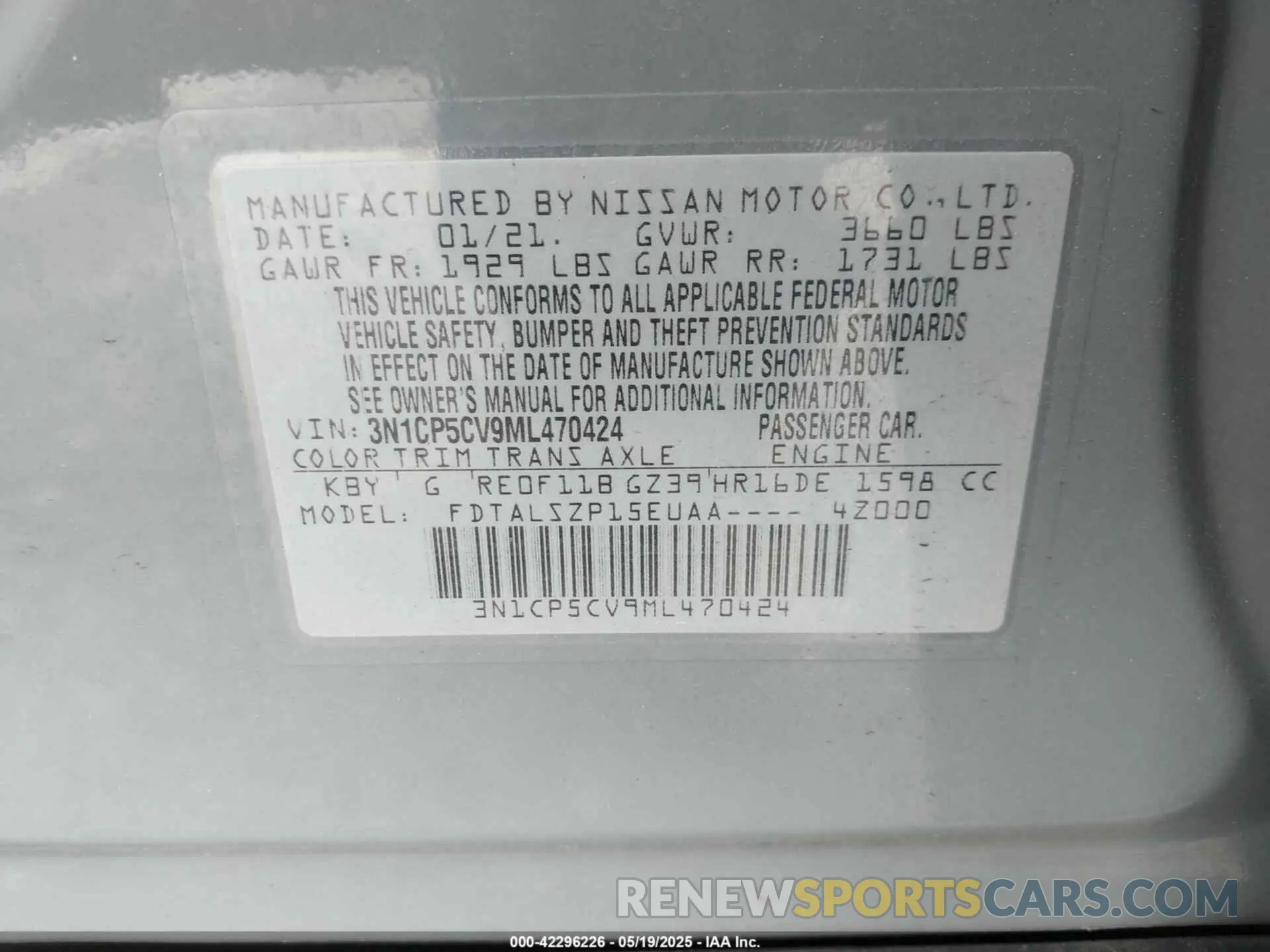 9 Photograph of a damaged car 3N1CP5CV9ML470424 NISSAN KICKS 2021