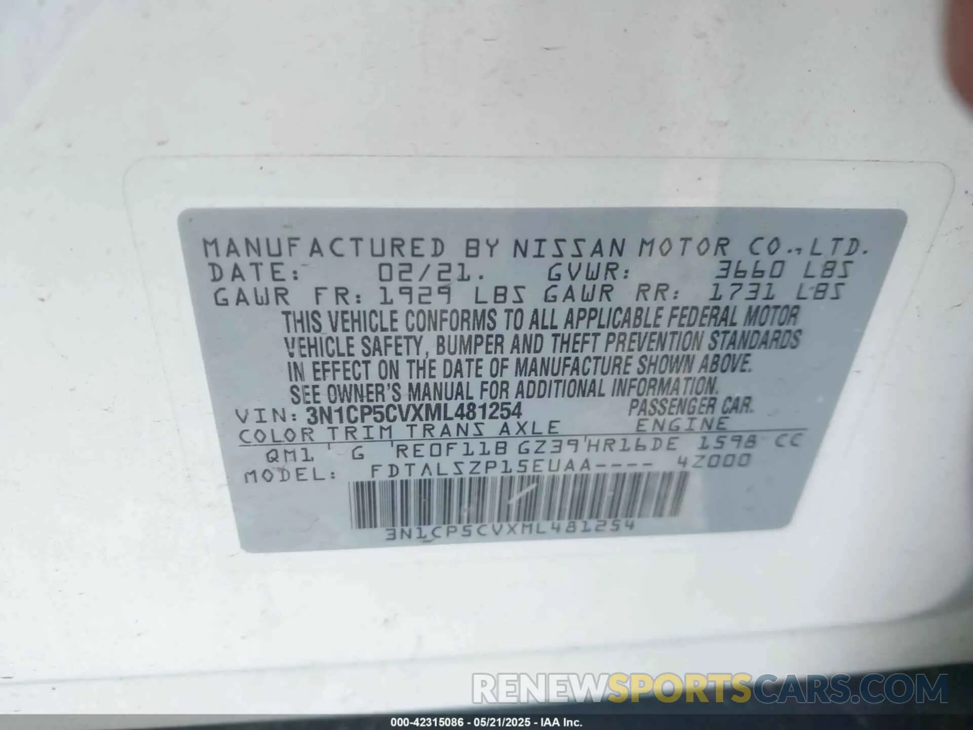 9 Photograph of a damaged car 3N1CP5CVXML481254 NISSAN KICKS 2021