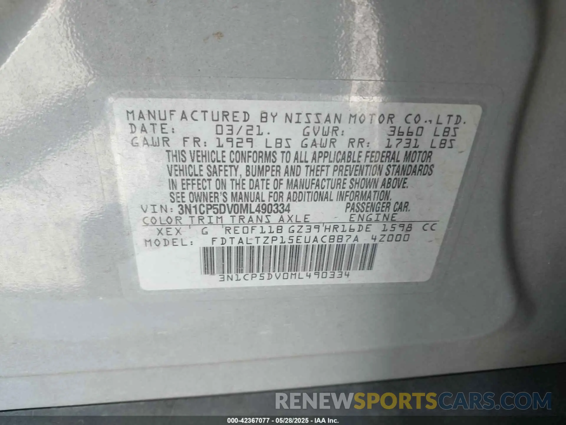 9 Photograph of a damaged car 3N1CP5DV0ML490334 NISSAN KICKS 2021