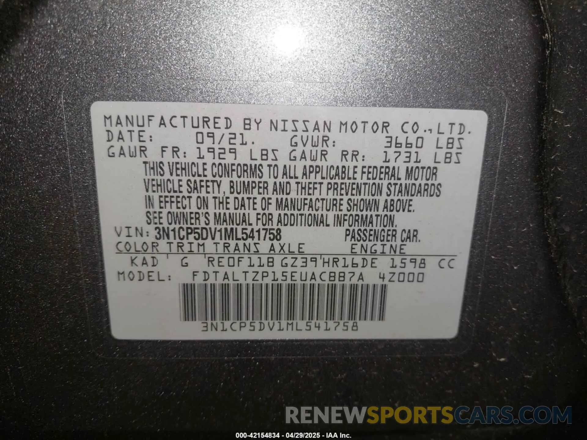 9 Photograph of a damaged car 3N1CP5DV1ML541758 NISSAN KICKS 2021