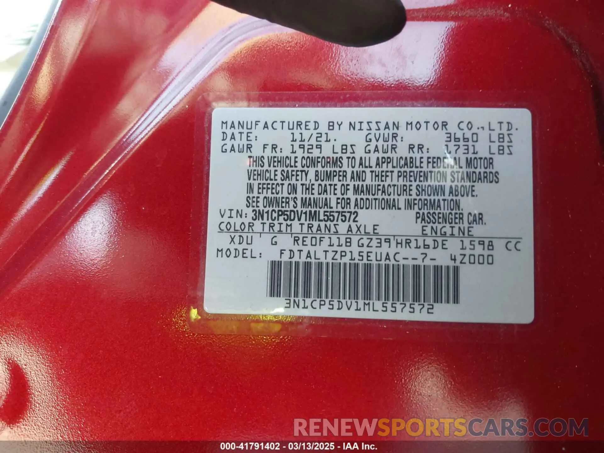 9 Photograph of a damaged car 3N1CP5DV1ML557572 NISSAN KICKS 2021