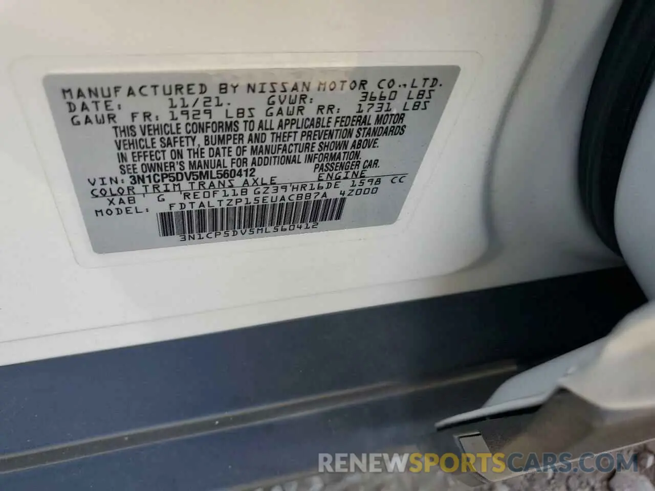 13 Photograph of a damaged car 3N1CP5DV5ML560412 NISSAN KICKS 2021
