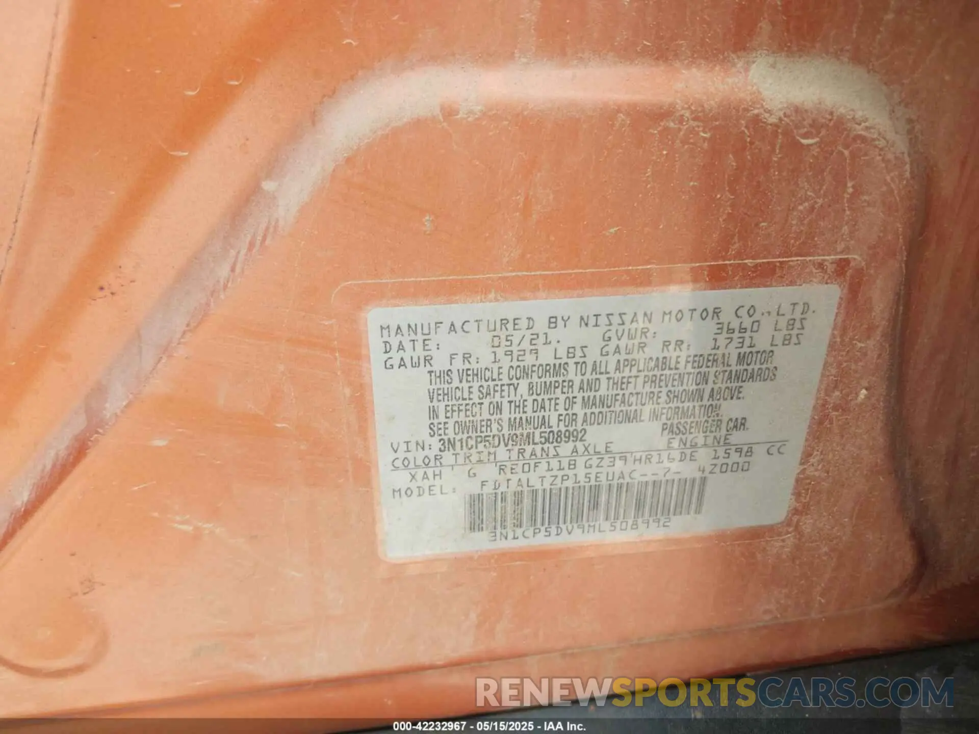 9 Photograph of a damaged car 3N1CP5DV9ML508992 NISSAN KICKS 2021