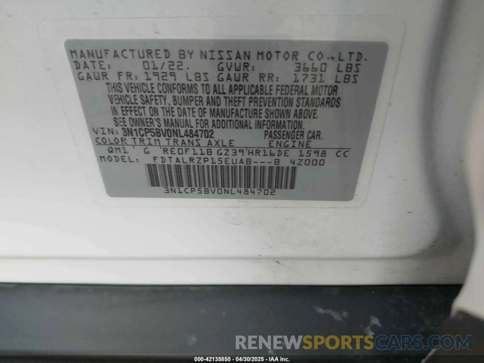 9 Photograph of a damaged car 3N1CP5BV0NL484702 NISSAN KICKS 2022