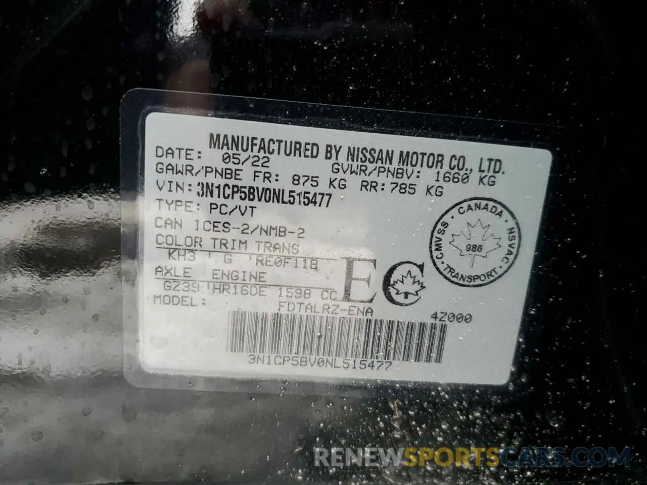13 Photograph of a damaged car 3N1CP5BV0NL515477 NISSAN KICKS 2022