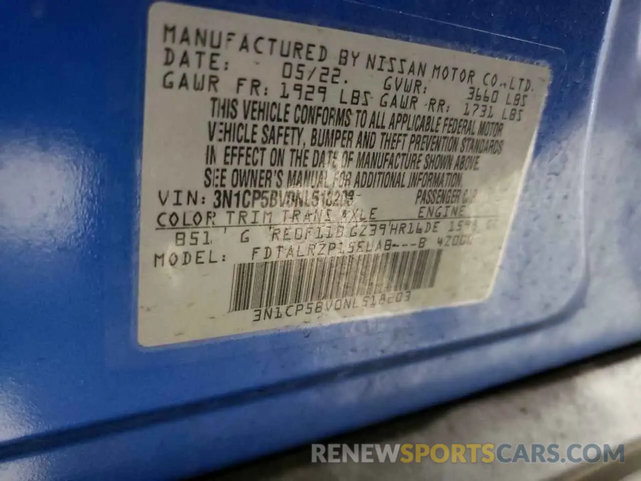 14 Photograph of a damaged car 3N1CP5BV0NL518203 NISSAN KICKS 2022