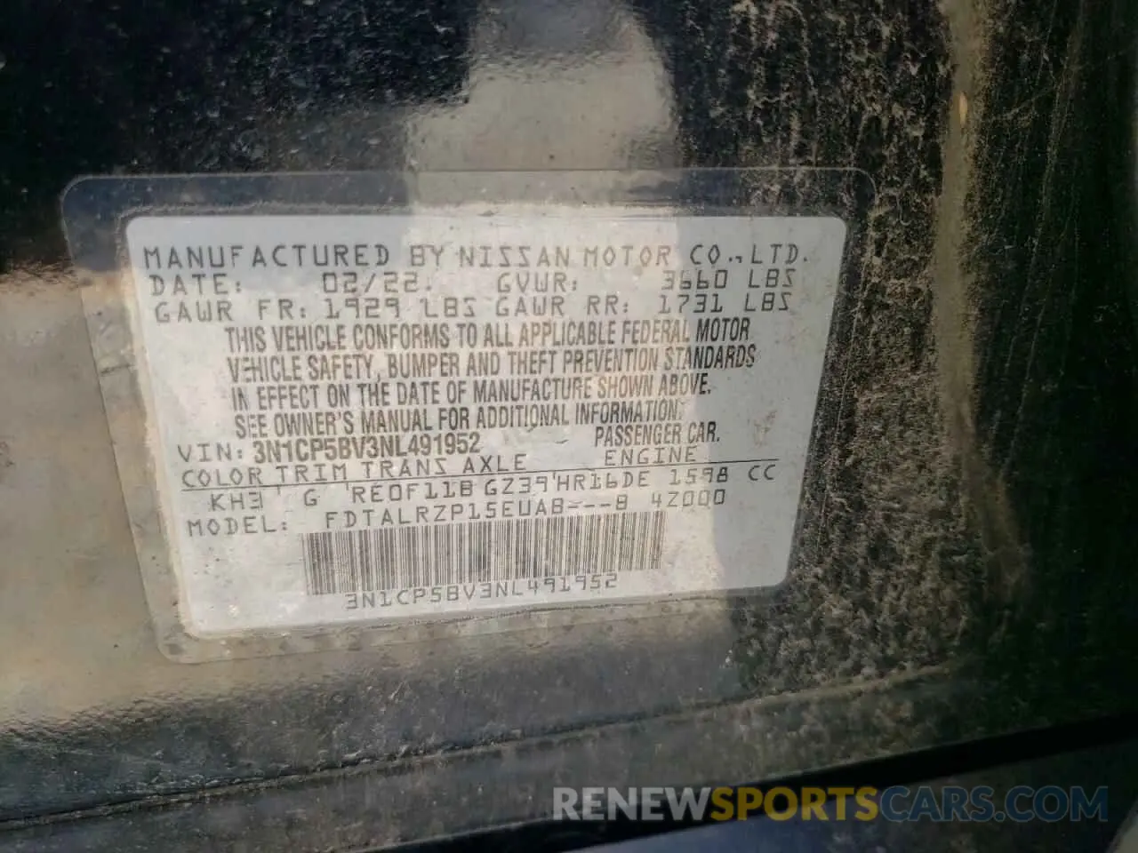 13 Photograph of a damaged car 3N1CP5BV3NL491952 NISSAN KICKS 2022
