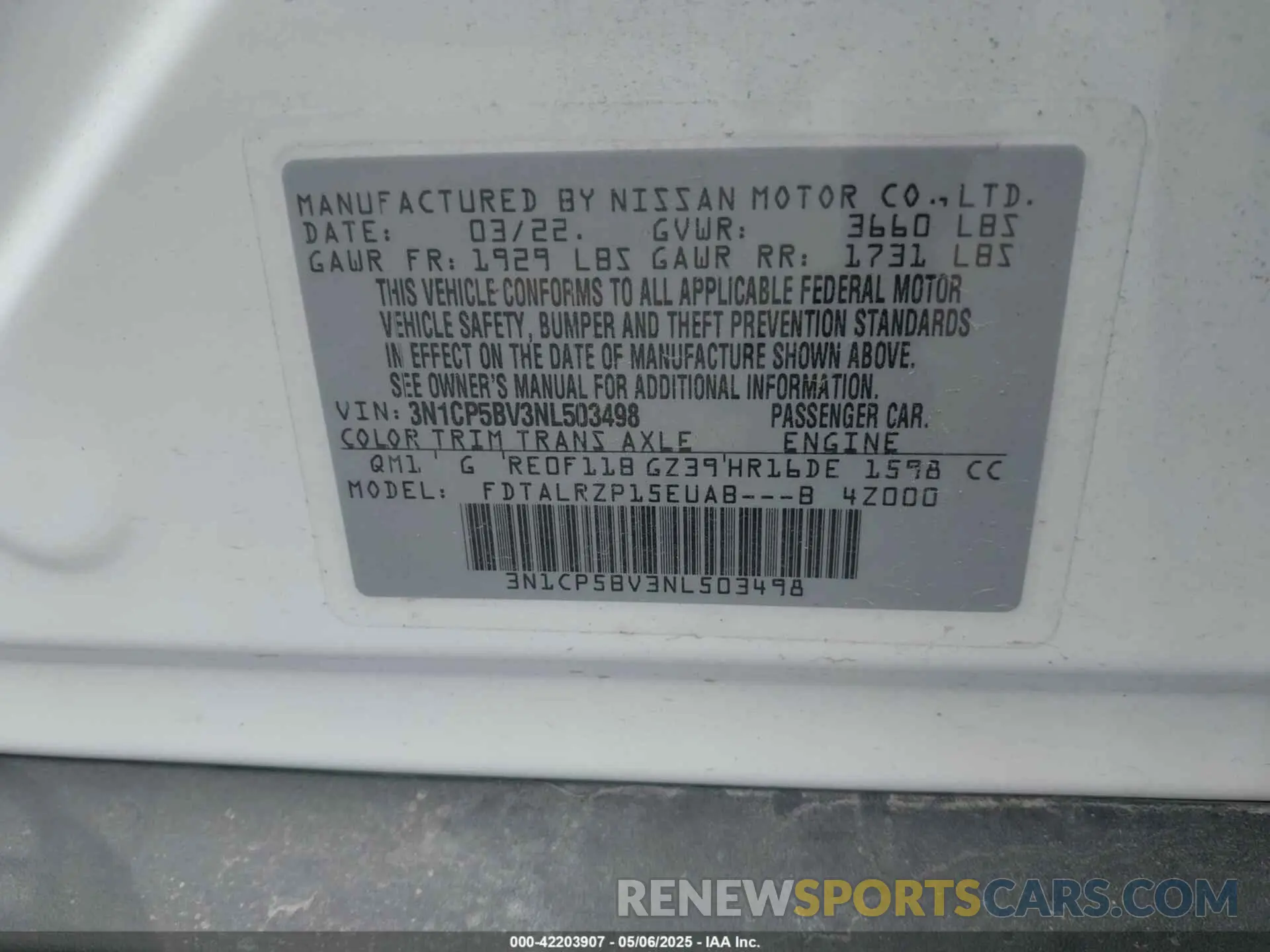 9 Photograph of a damaged car 3N1CP5BV3NL503498 NISSAN KICKS 2022