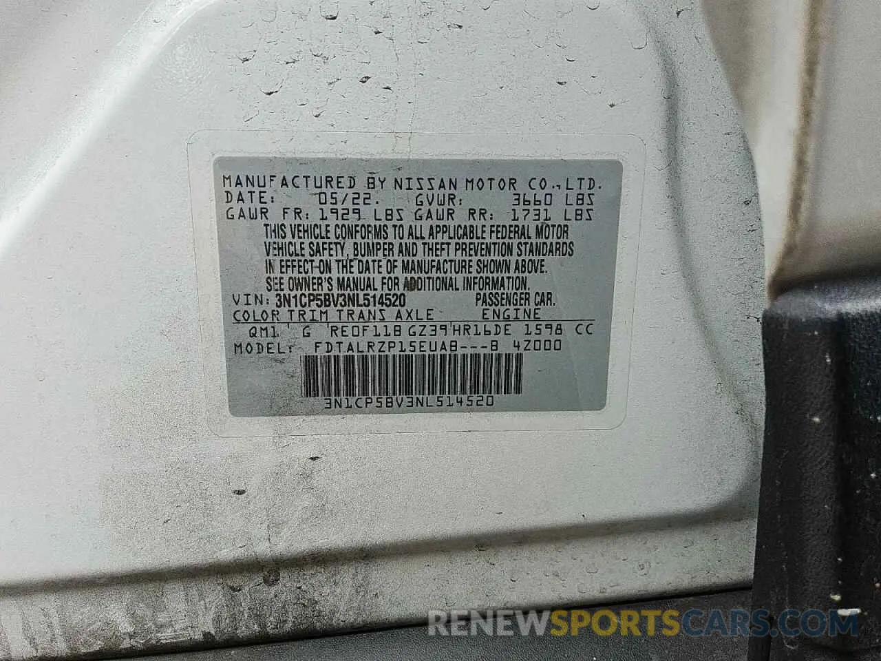12 Photograph of a damaged car 3N1CP5BV3NL514520 NISSAN KICKS 2022