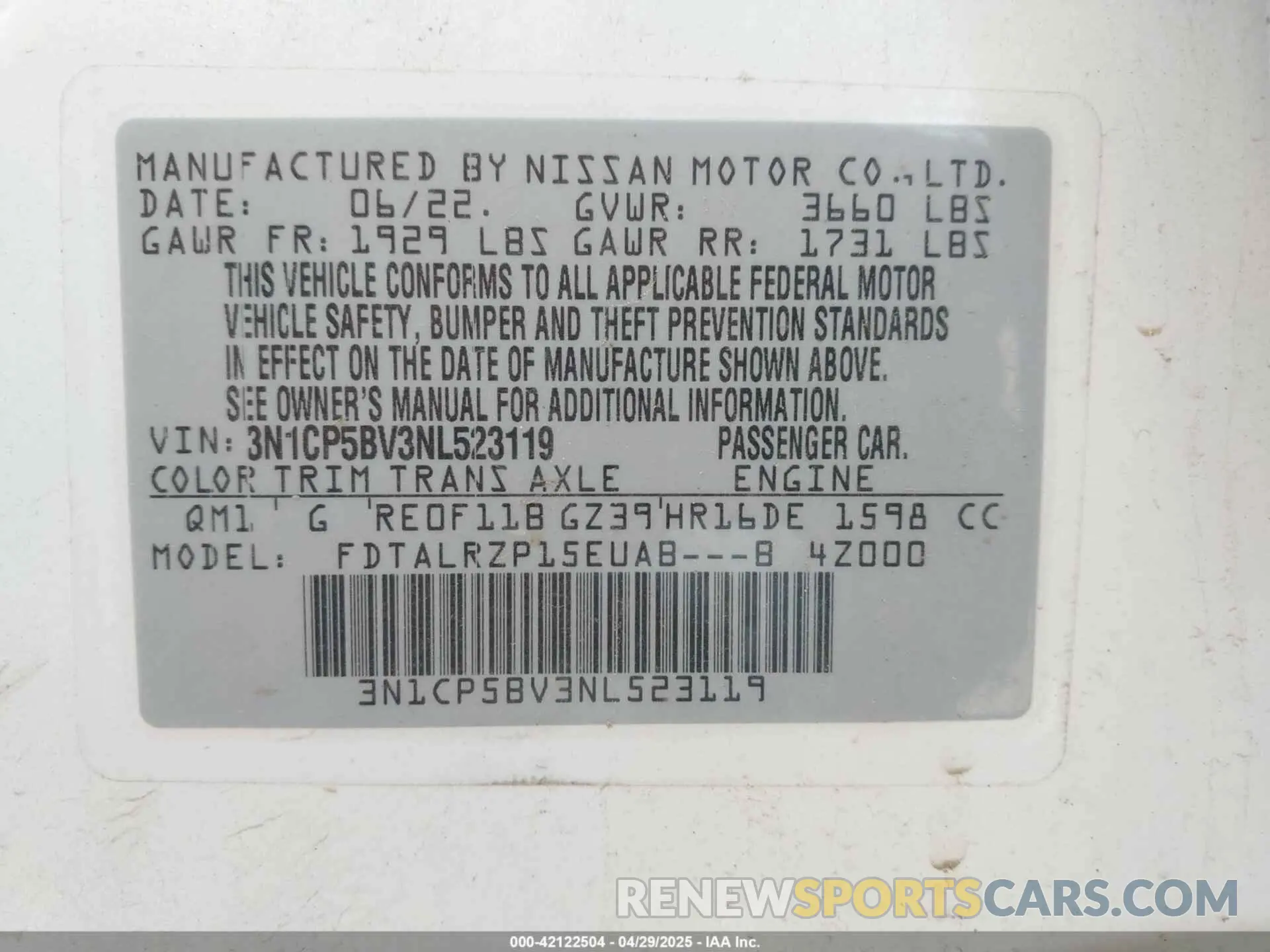 9 Photograph of a damaged car 3N1CP5BV3NL523119 NISSAN KICKS 2022