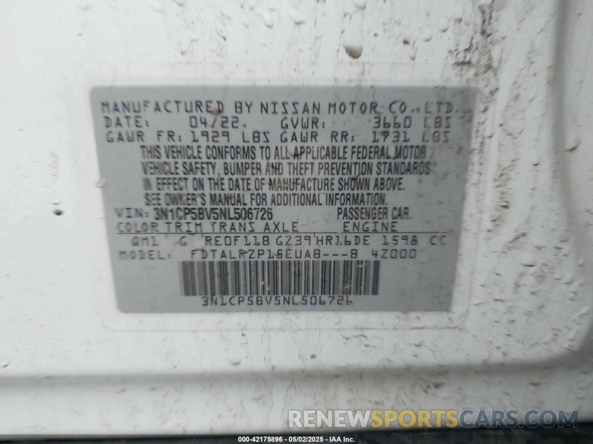 9 Photograph of a damaged car 3N1CP5BV5NL506726 NISSAN KICKS 2022