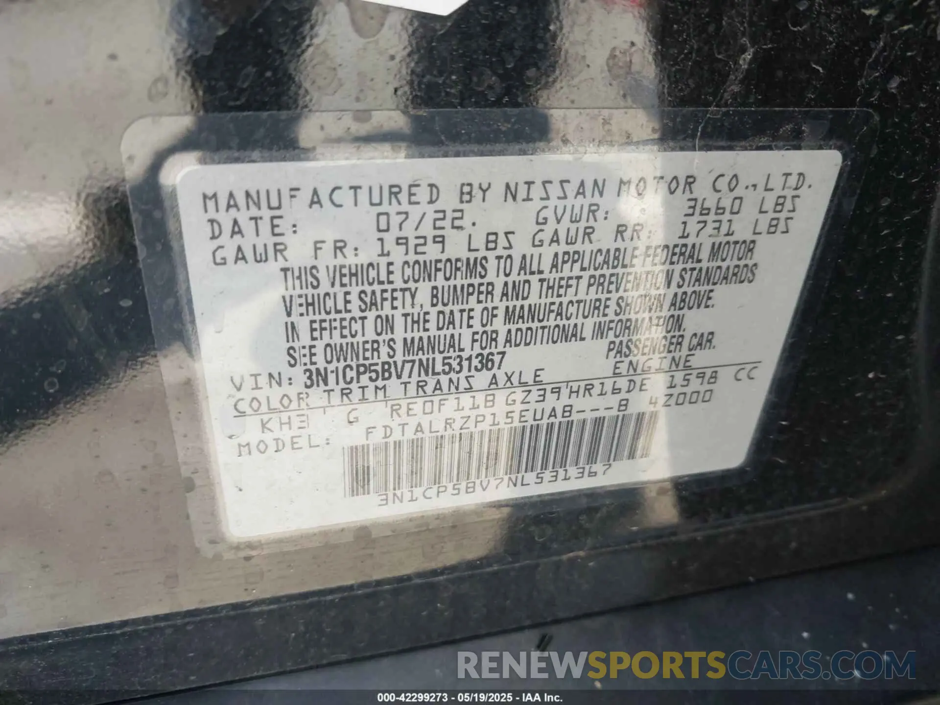 9 Photograph of a damaged car 3N1CP5BV7NL531367 NISSAN KICKS 2022