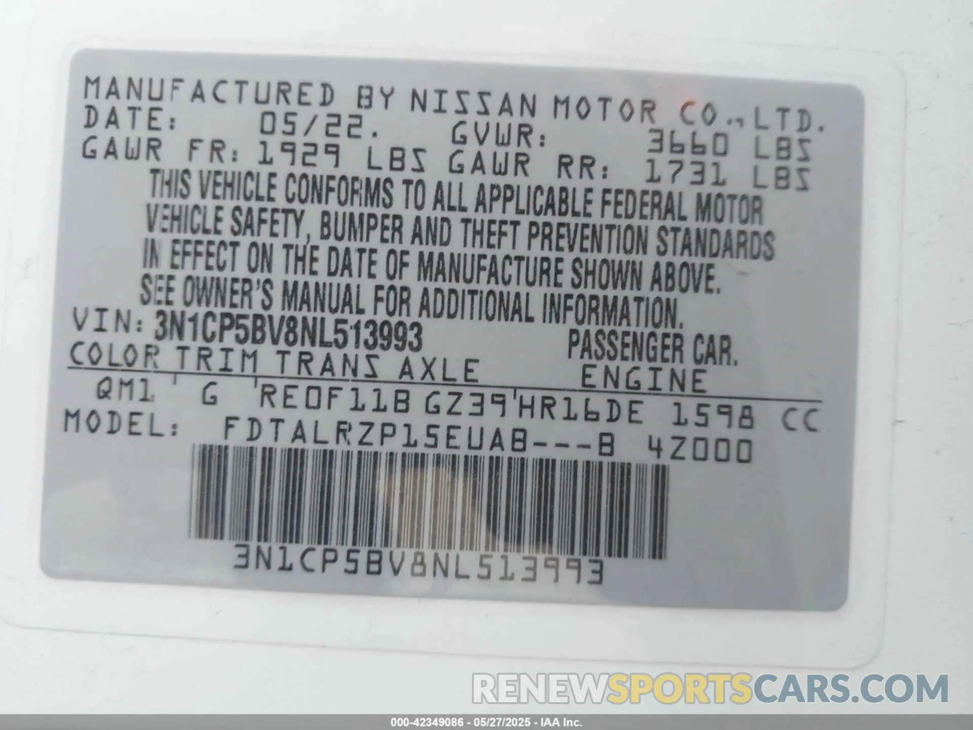 9 Photograph of a damaged car 3N1CP5BV8NL513993 NISSAN KICKS 2022