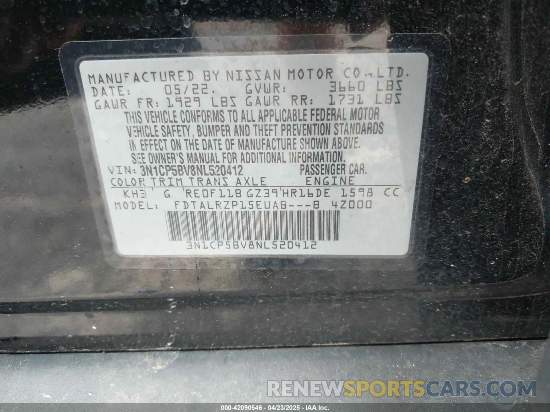9 Photograph of a damaged car 3N1CP5BV8NL520412 NISSAN KICKS 2022