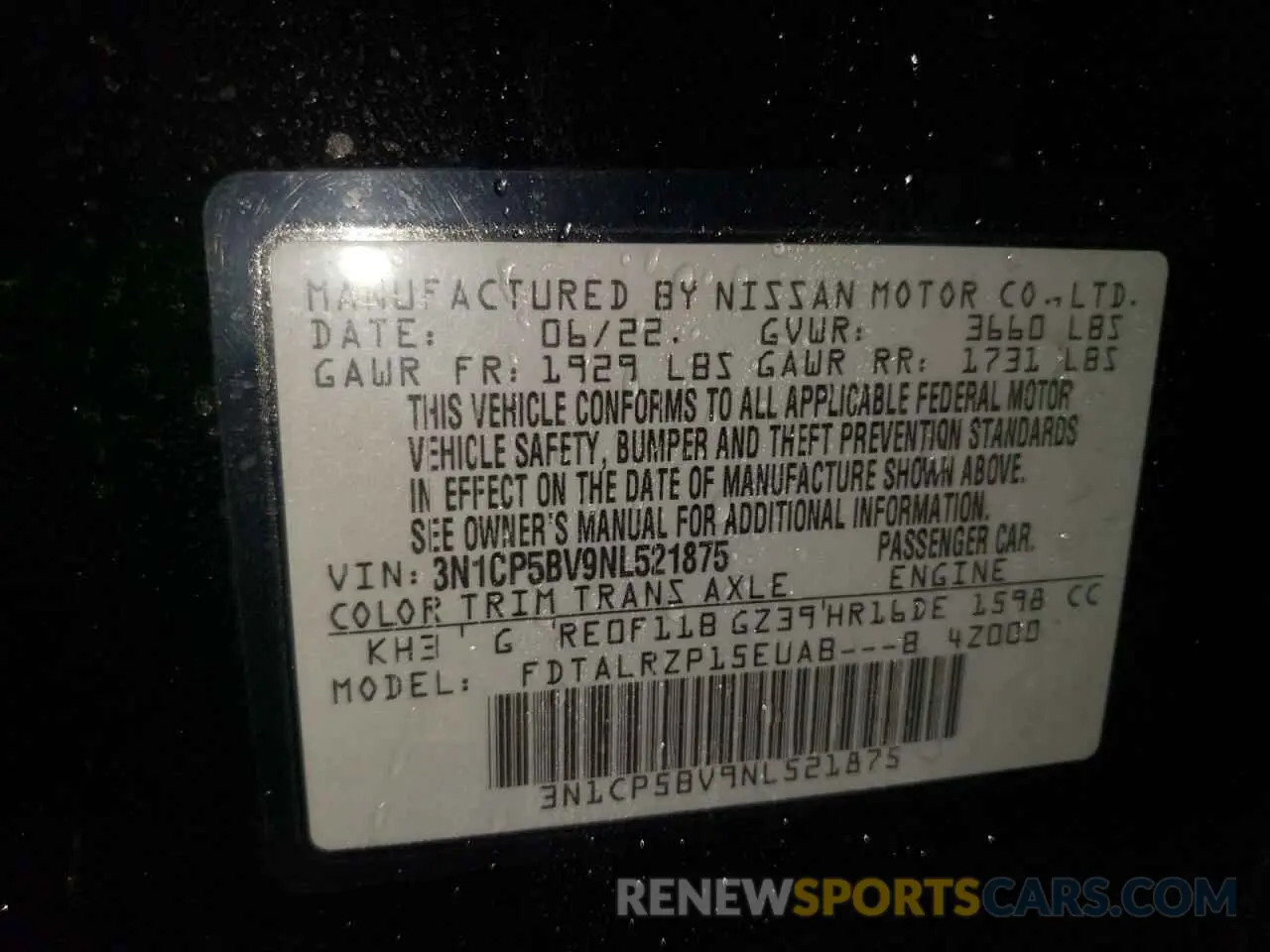 12 Photograph of a damaged car 3N1CP5BV9NL521875 NISSAN KICKS 2022