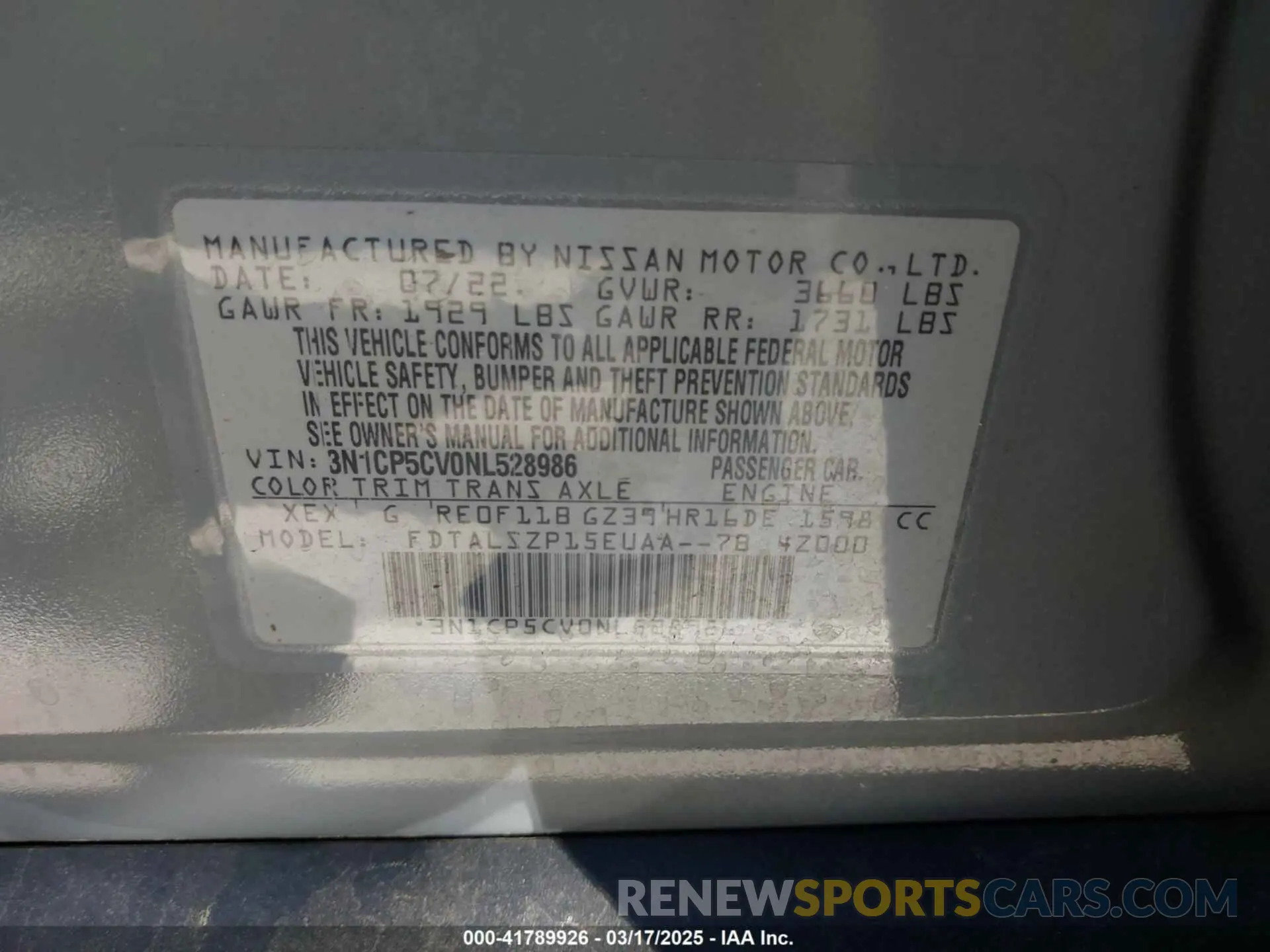 9 Photograph of a damaged car 3N1CP5CV0NL528986 NISSAN KICKS 2022