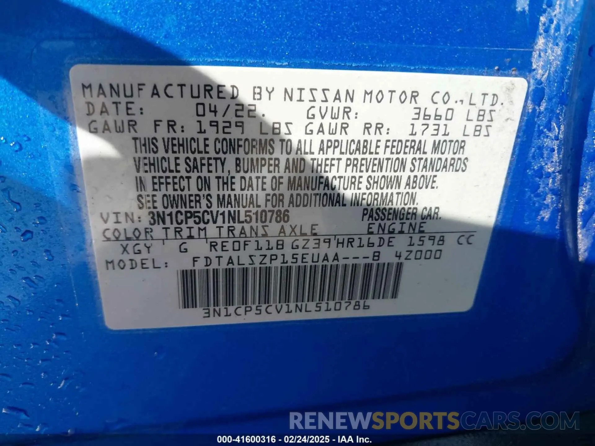 9 Photograph of a damaged car 3N1CP5CV1NL510786 NISSAN KICKS 2022