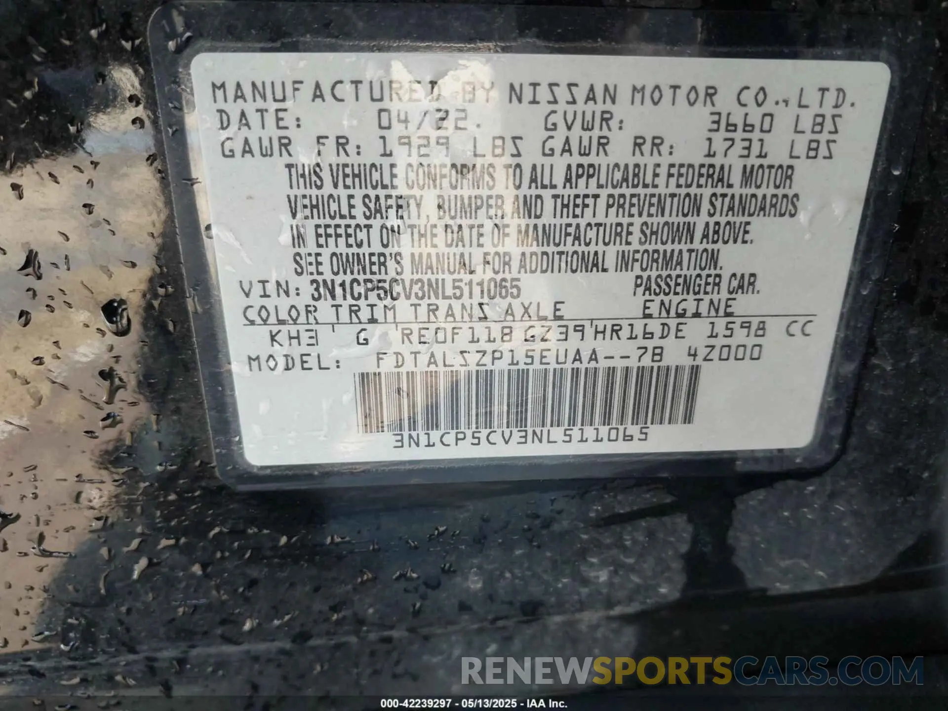 9 Photograph of a damaged car 3N1CP5CV3NL511065 NISSAN KICKS 2022