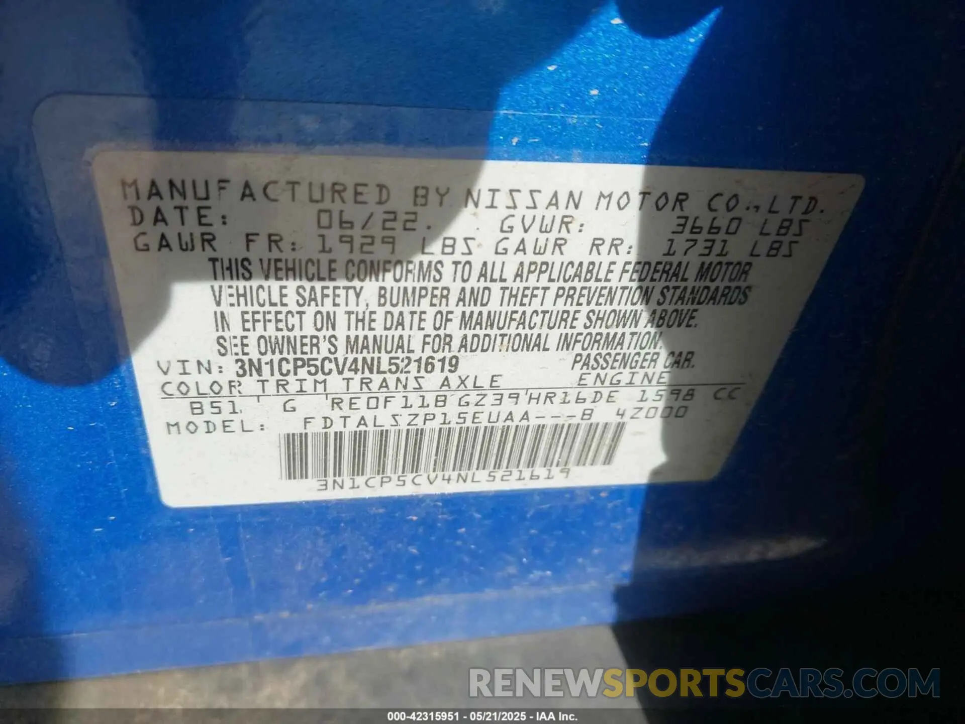 9 Photograph of a damaged car 3N1CP5CV4NL521619 NISSAN KICKS 2022