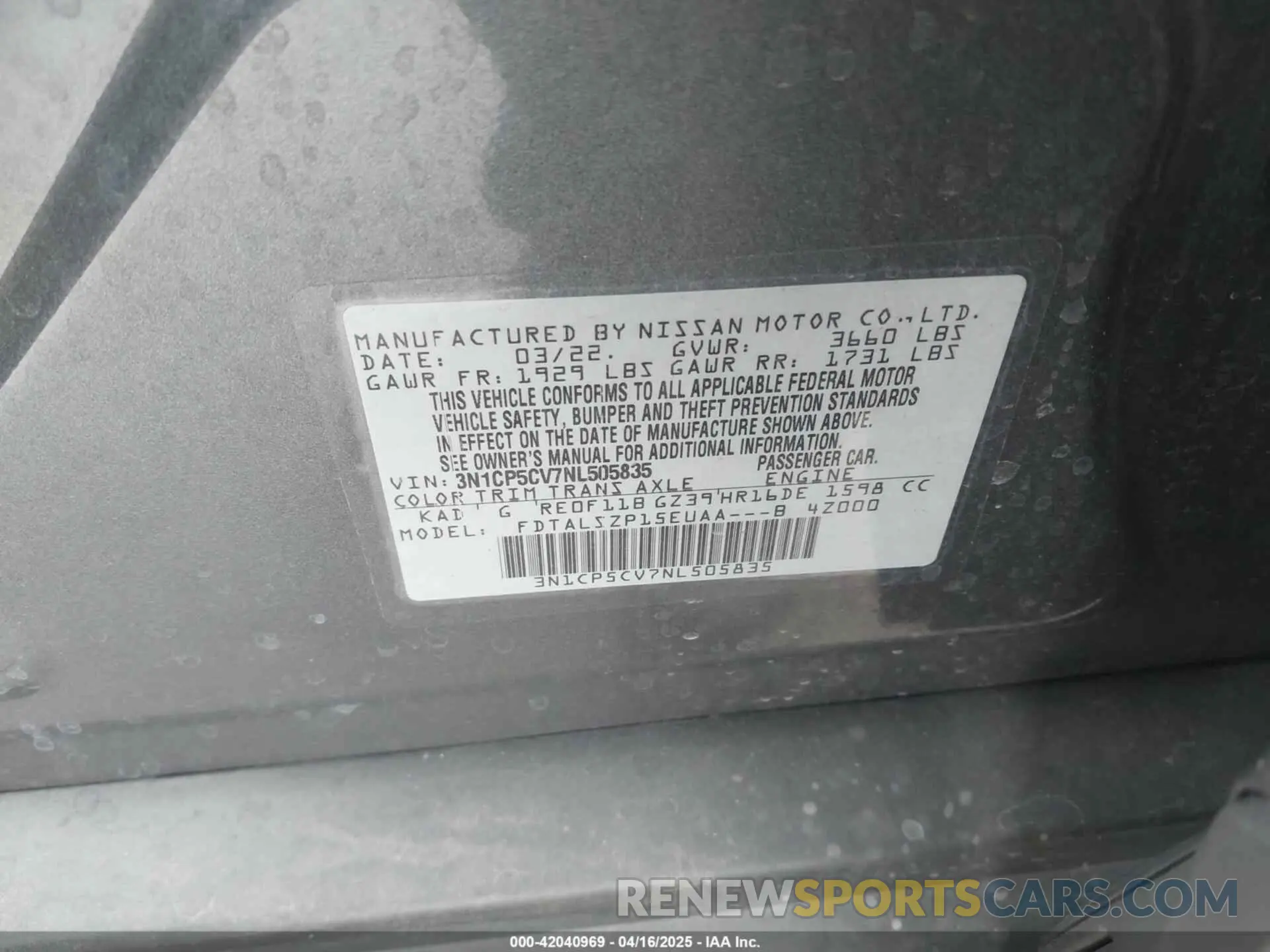 9 Photograph of a damaged car 3N1CP5CV7NL505835 NISSAN KICKS 2022