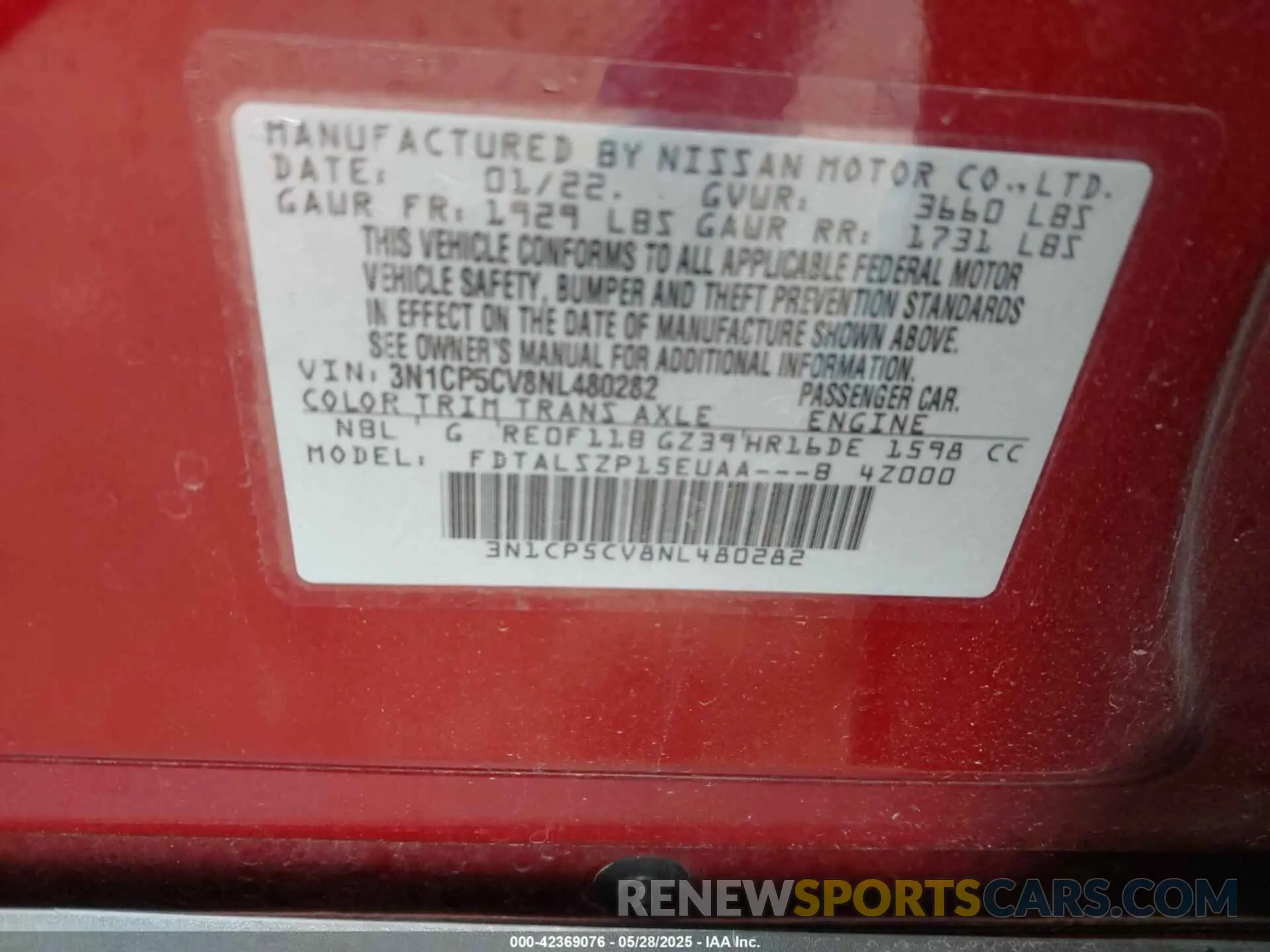 9 Photograph of a damaged car 3N1CP5CV8NL480282 NISSAN KICKS 2022
