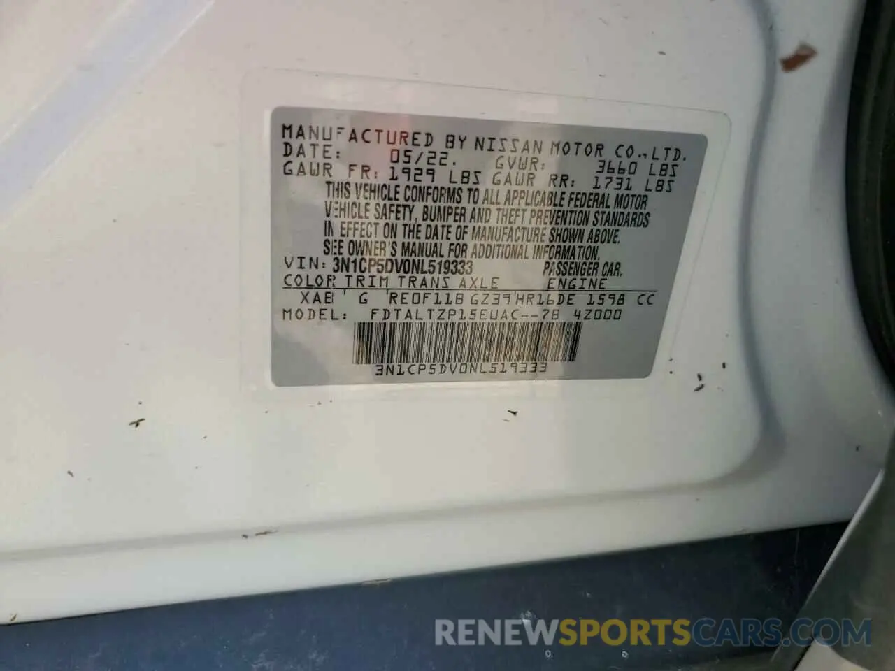 13 Photograph of a damaged car 3N1CP5DV0NL519333 NISSAN KICKS 2022