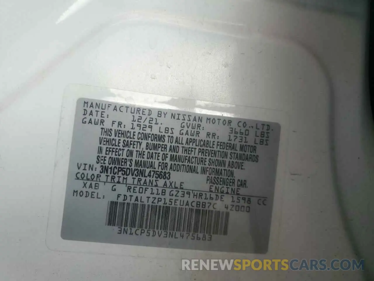 15 Photograph of a damaged car 3N1CP5DV3NL475683 NISSAN KICKS 2022