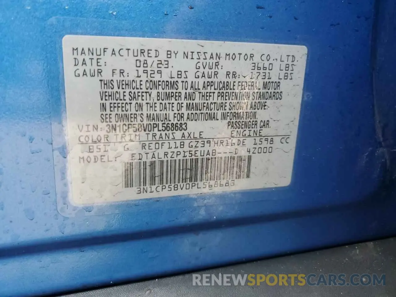 12 Photograph of a damaged car 3N1CP5BV0PL568683 NISSAN KICKS 2023