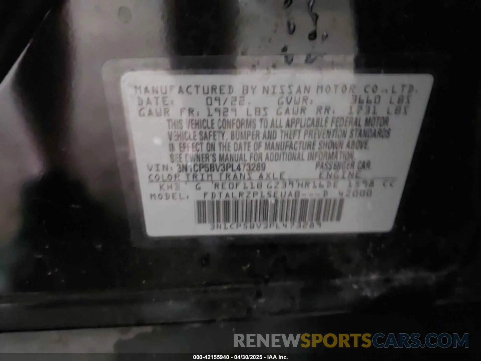 9 Photograph of a damaged car 3N1CP5BV3PL473289 NISSAN KICKS 2023