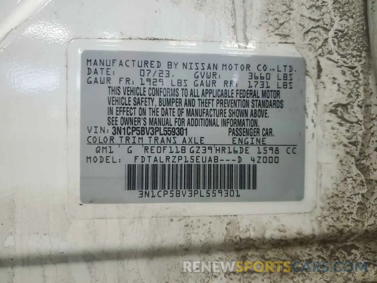 13 Photograph of a damaged car 3N1CP5BV3PL559301 NISSAN KICKS 2023