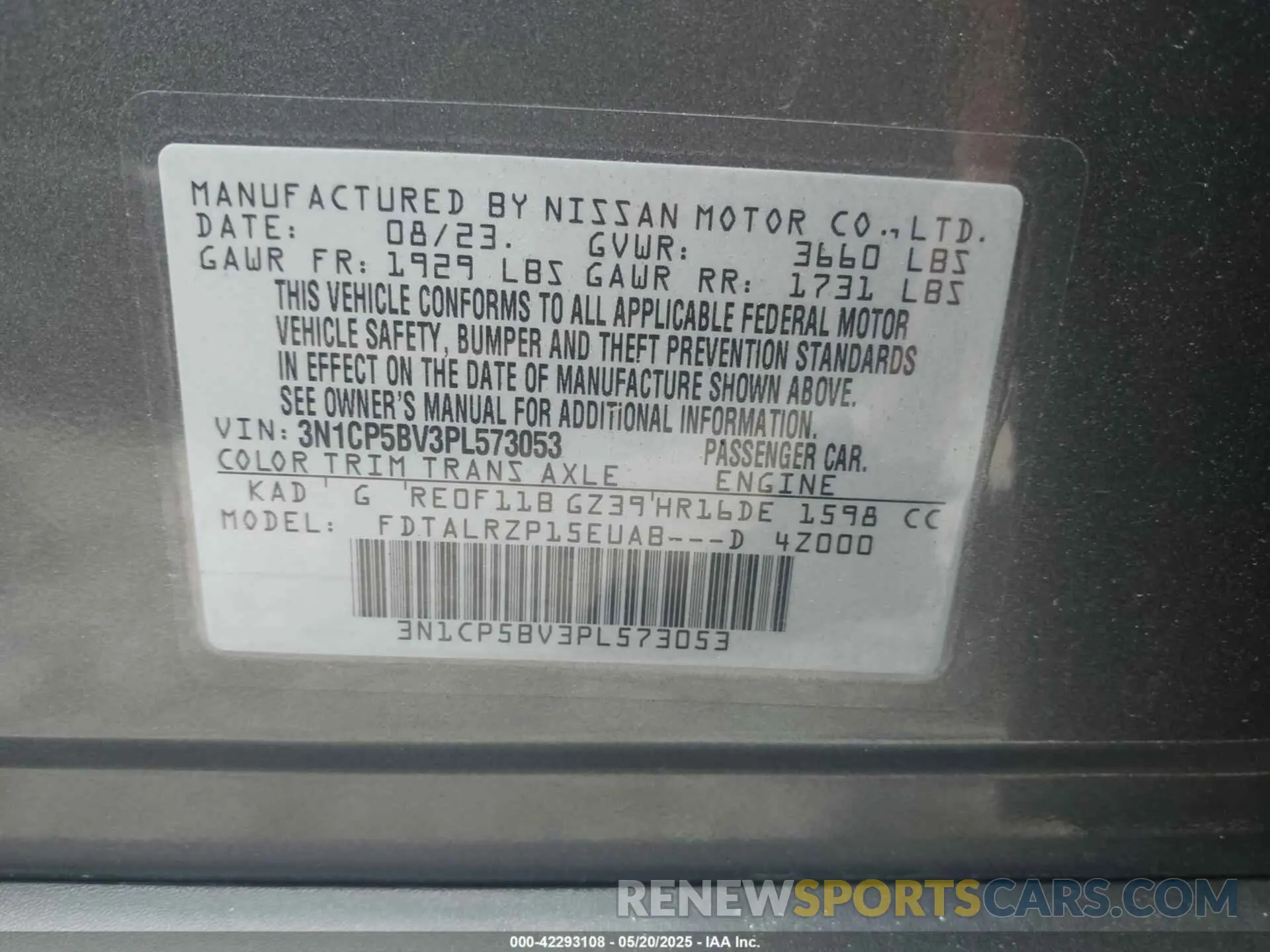 9 Photograph of a damaged car 3N1CP5BV3PL573053 NISSAN KICKS 2023