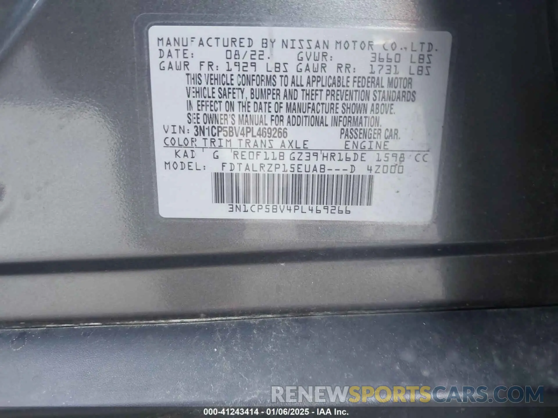 9 Photograph of a damaged car 3N1CP5BV4PL469266 NISSAN KICKS 2023