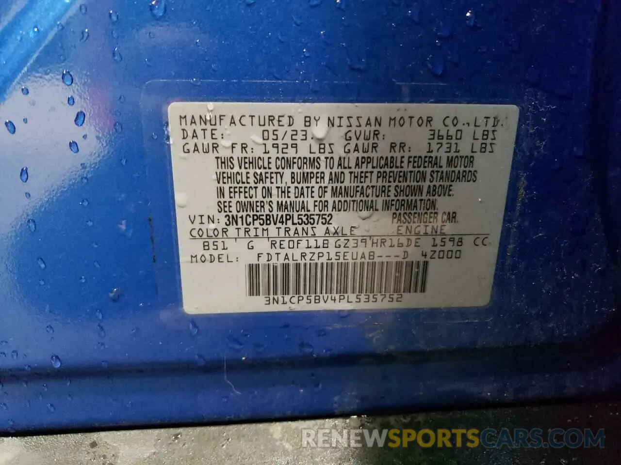 12 Photograph of a damaged car 3N1CP5BV4PL535752 NISSAN KICKS 2023