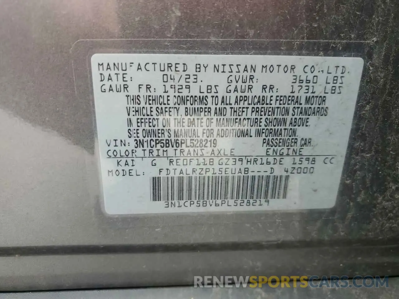 13 Photograph of a damaged car 3N1CP5BV6PL528219 NISSAN KICKS 2023