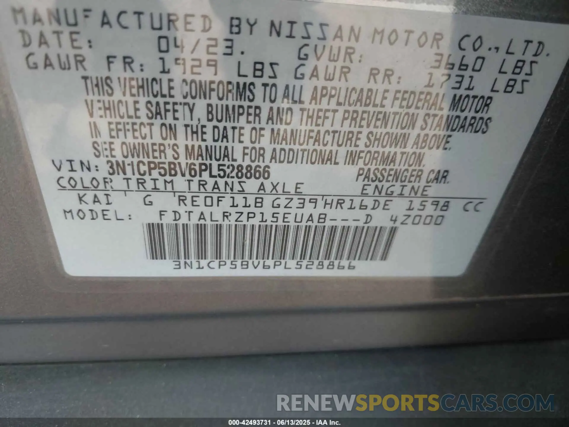 9 Photograph of a damaged car 3N1CP5BV6PL528866 NISSAN KICKS 2023
