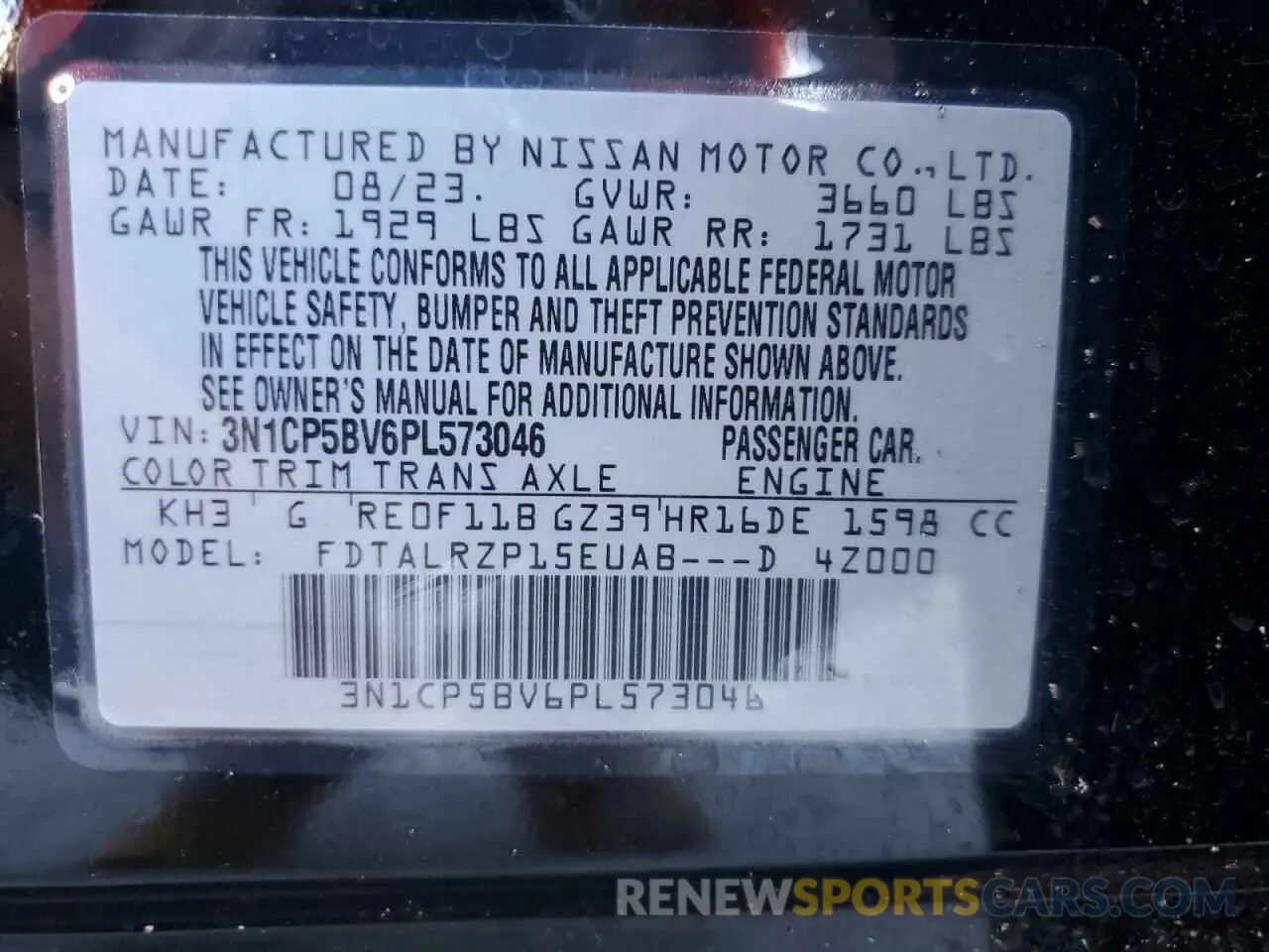 12 Photograph of a damaged car 3N1CP5BV6PL573046 NISSAN KICKS 2023