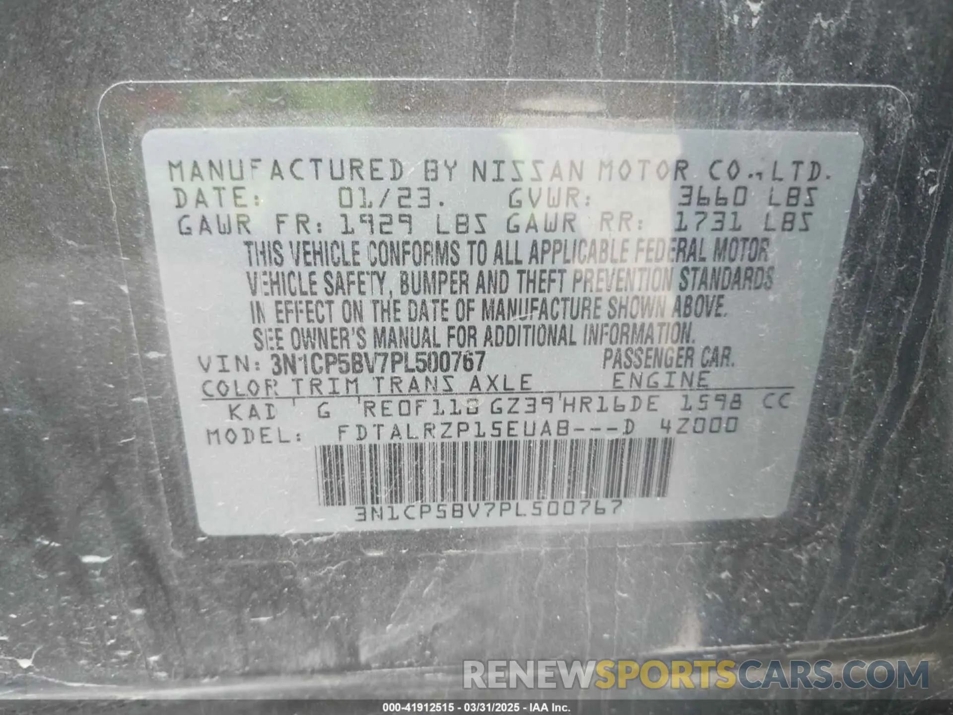 9 Photograph of a damaged car 3N1CP5BV7PL500767 NISSAN KICKS 2023