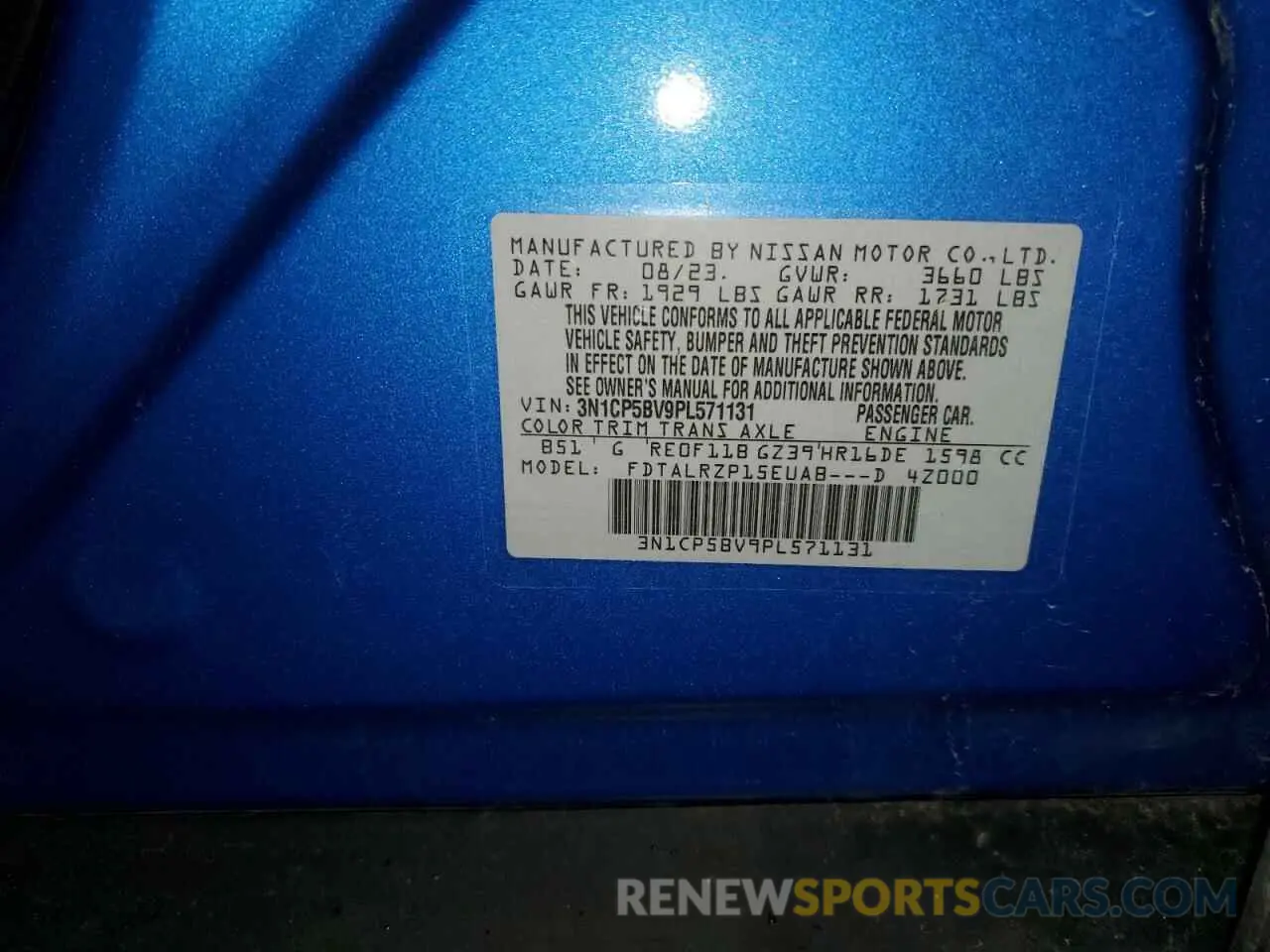 13 Photograph of a damaged car 3N1CP5BV9PL571131 NISSAN KICKS 2023