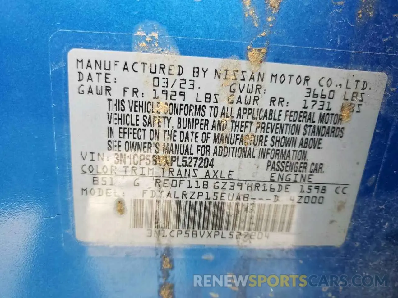 12 Photograph of a damaged car 3N1CP5BVXPL527204 NISSAN KICKS 2023