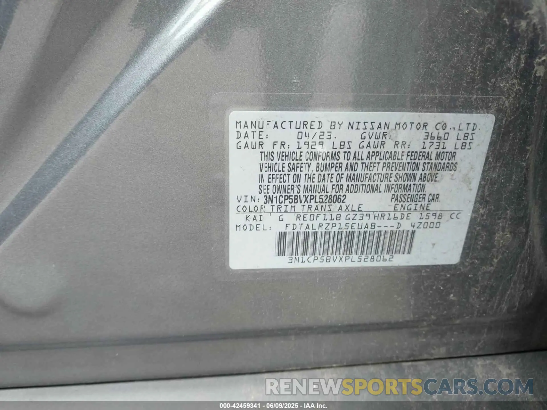 9 Photograph of a damaged car 3N1CP5BVXPL528062 NISSAN KICKS 2023