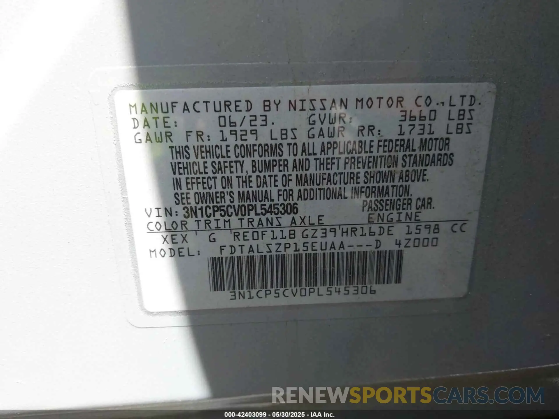 9 Photograph of a damaged car 3N1CP5CV0PL545306 NISSAN KICKS 2023