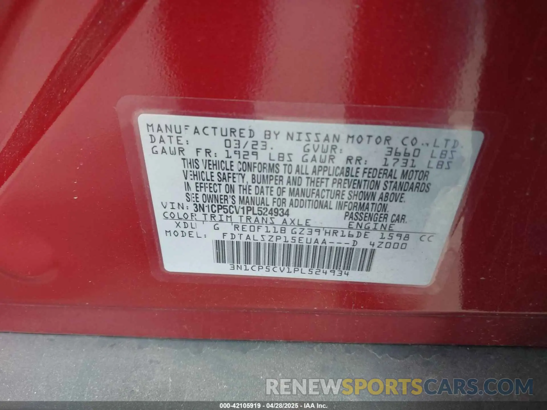 9 Photograph of a damaged car 3N1CP5CV1PL524934 NISSAN KICKS 2023
