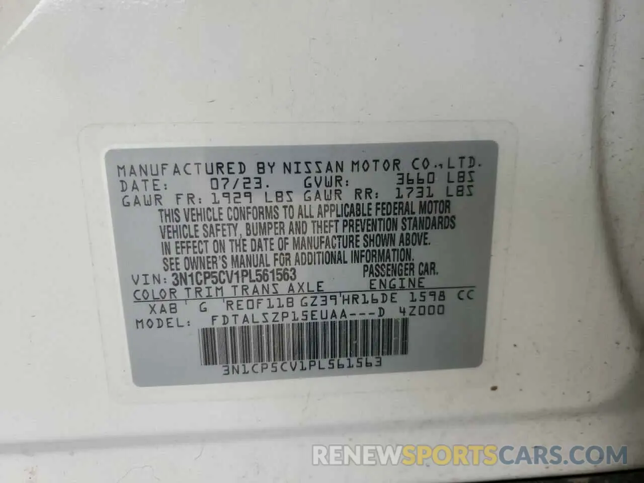 14 Photograph of a damaged car 3N1CP5CV1PL561563 NISSAN KICKS 2023
