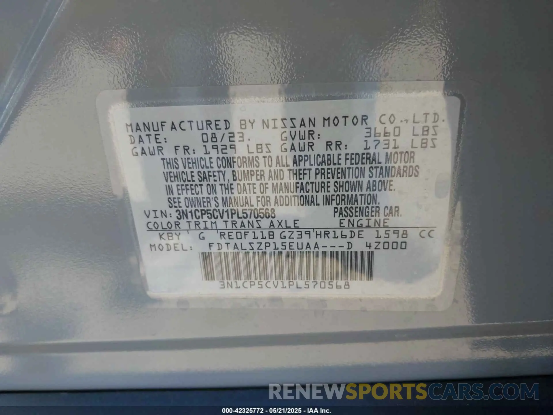 9 Photograph of a damaged car 3N1CP5CV1PL570568 NISSAN KICKS 2023