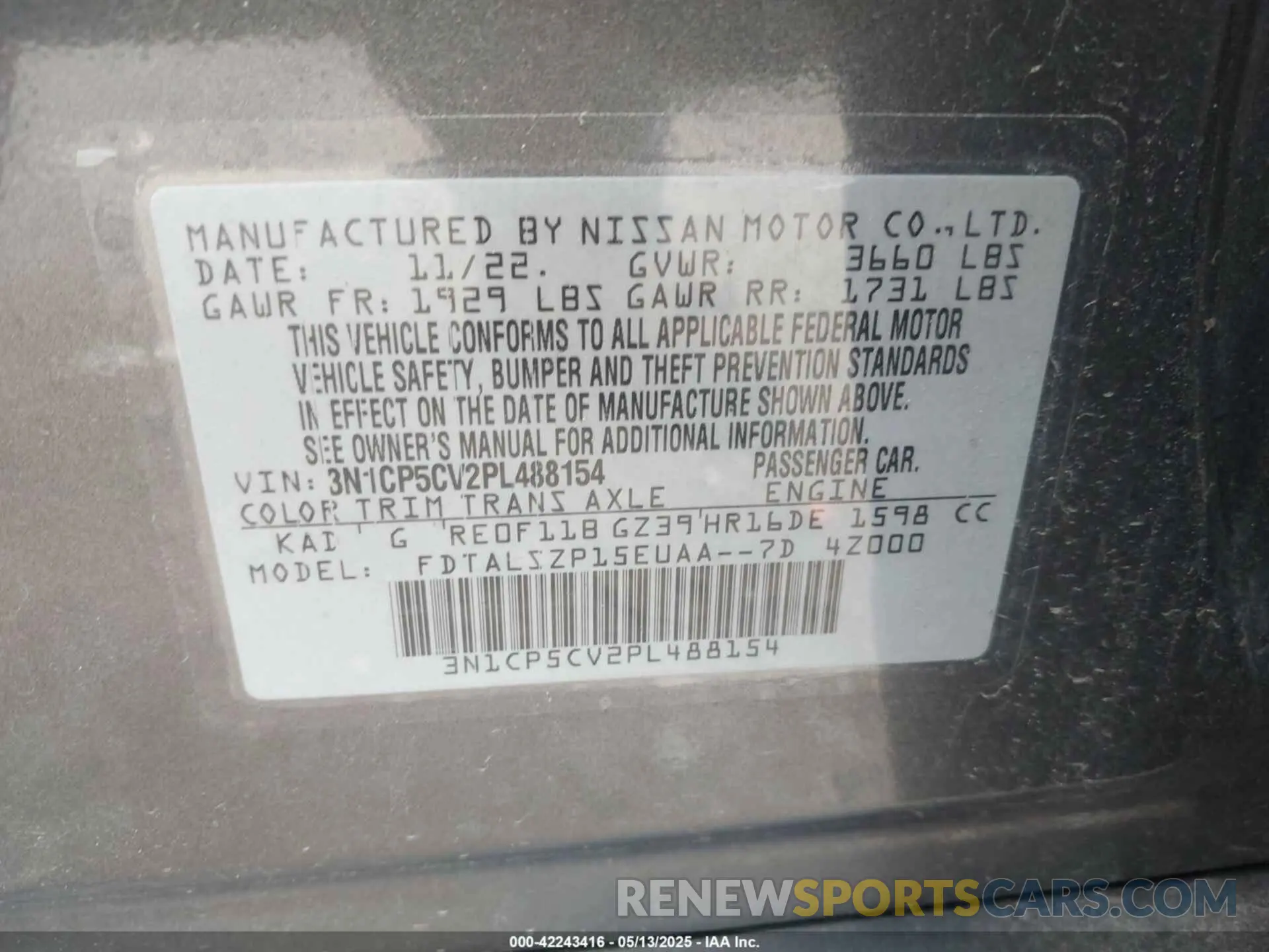 9 Photograph of a damaged car 3N1CP5CV2PL488154 NISSAN KICKS 2023