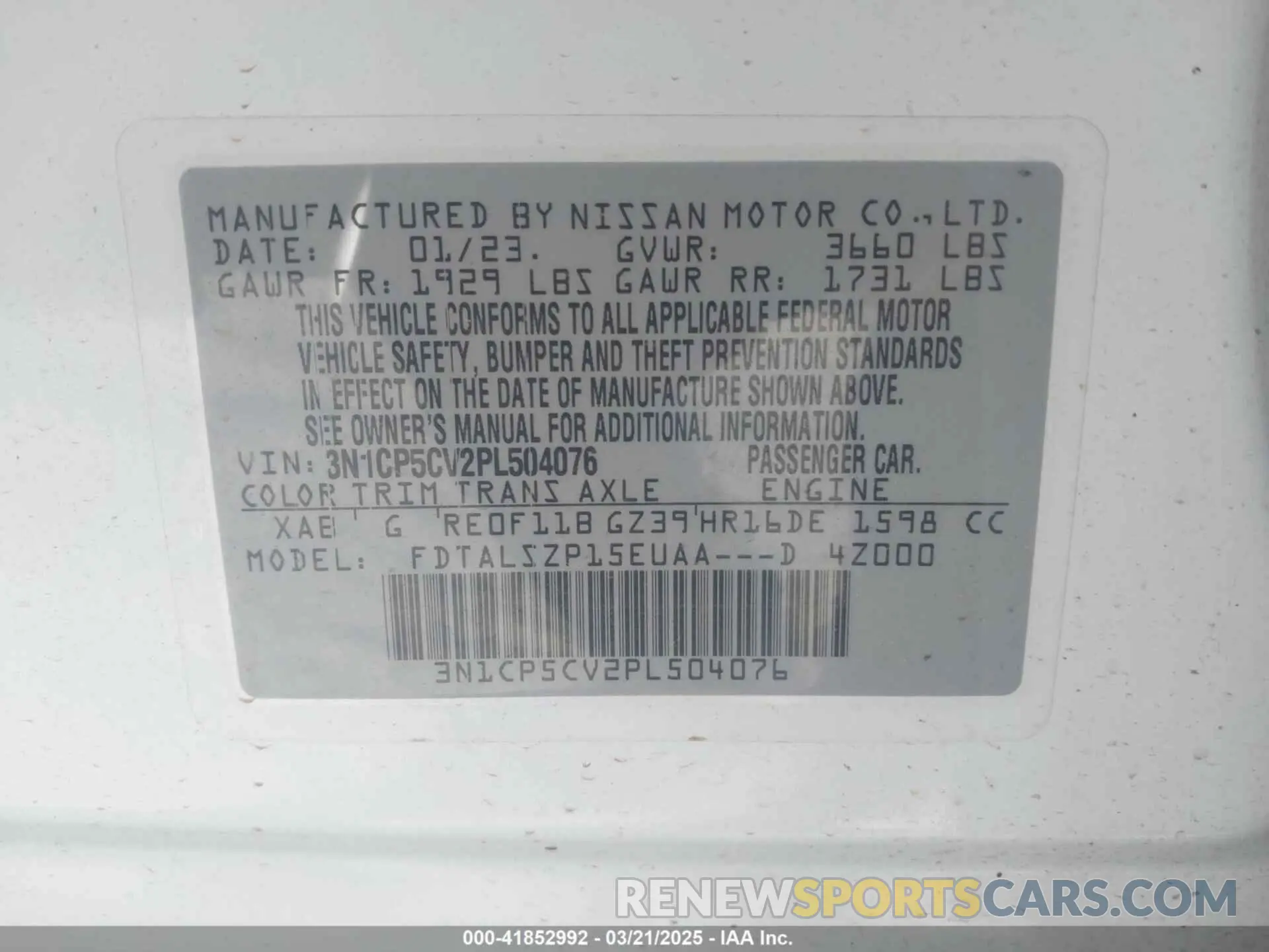 9 Photograph of a damaged car 3N1CP5CV2PL504076 NISSAN KICKS 2023