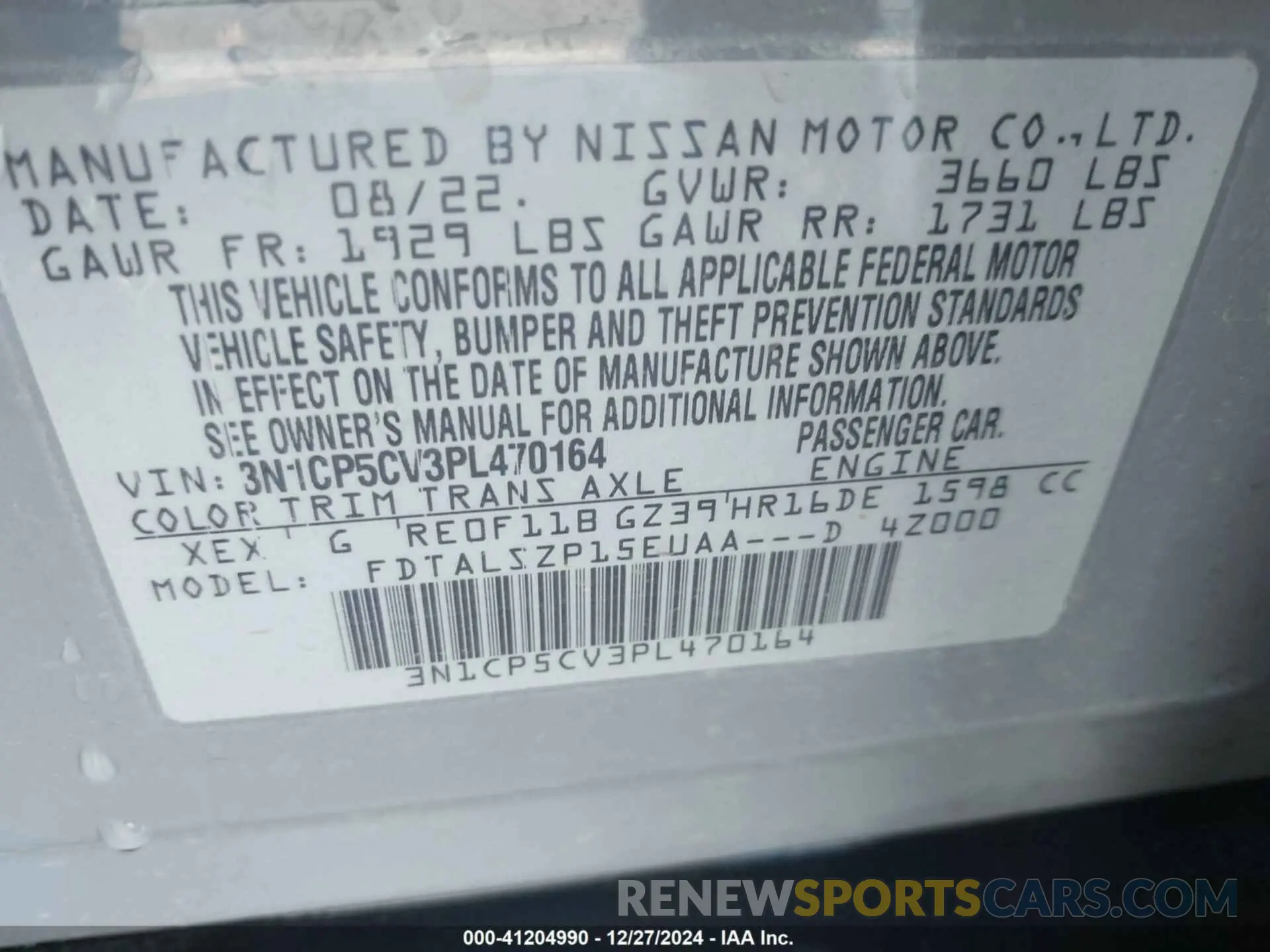 9 Photograph of a damaged car 3N1CP5CV3PL470164 NISSAN KICKS 2023