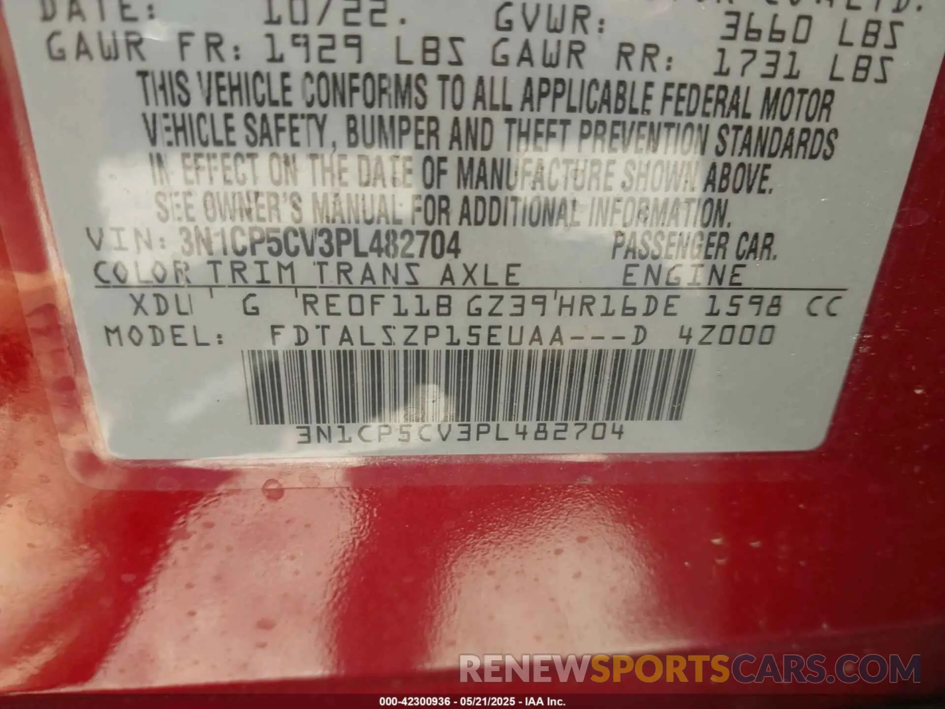 9 Photograph of a damaged car 3N1CP5CV3PL482704 NISSAN KICKS 2023